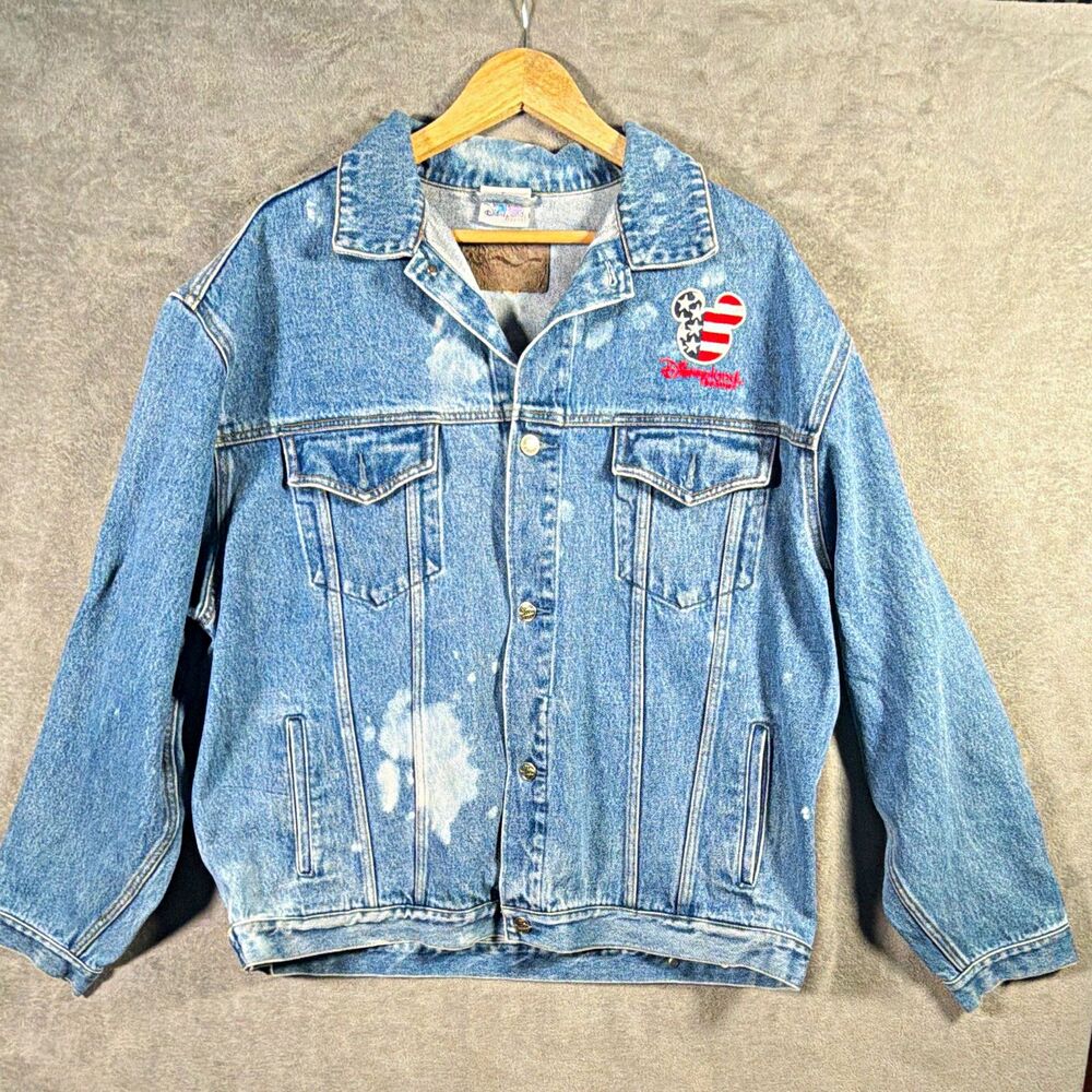 Harley-Davidson Denim Jacket Disneyland Resort USA Flag Patch 2xl